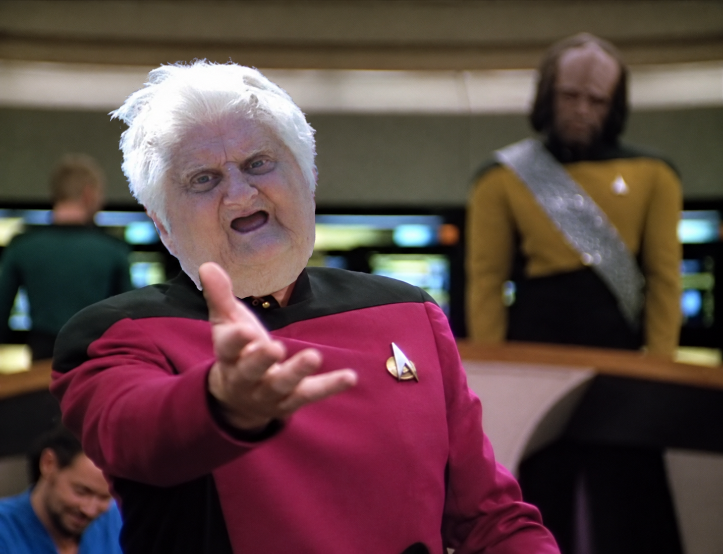WAT lady on the Star Trek bridge