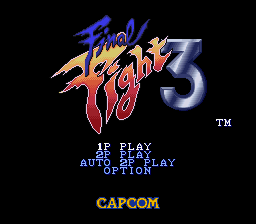 Final Fight 3 original title screen